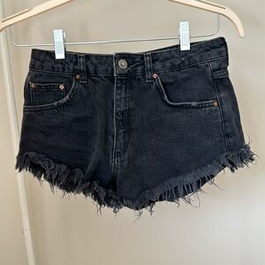 Topshop Black Denim Shorts